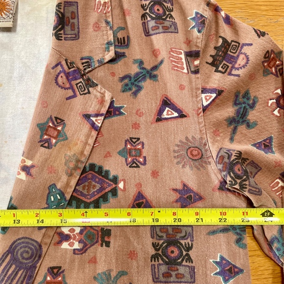 Chico's Design Vintage Blazer Cardigan Jacket — Women's 1 – Tribal Aztec Print - Picture 5 of 6